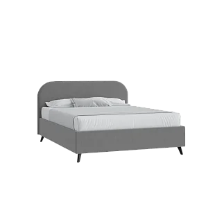 Кровать Грета 160х200 Микровелюр Каприз 90 серый с подъемным механизмом