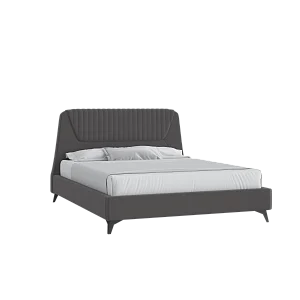 Кровать Муза 160х200 Микровелюр Инфинити 02 темно-серый с подъемным механизмом