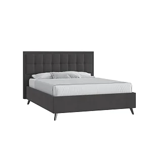 Кровать Аккорд 160х200 Велюр Гелакси 011 серо-стальной с подъемным механизмом на высоких опорах