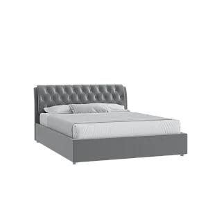 Кровать Алиса 160х200 Микровелюр Каприз 90 серый с подъемным механизмом