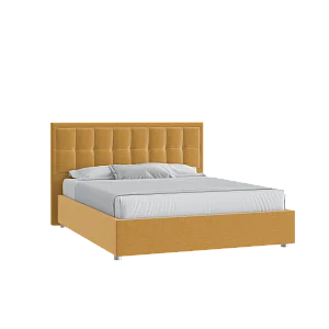 Кровать Аккорд 160х200 Микровелюр Каприз 48 горчичный на низких опорах