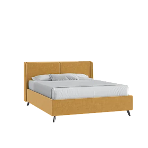 Кровать Барселона 160х200 с подъемным механизмом Микровелюр Каприз 48 горчичный с подъемным механизмом