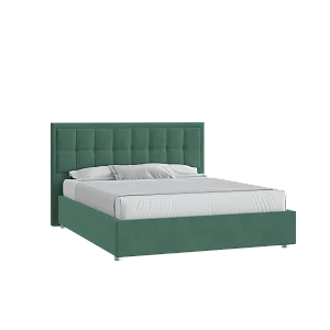 Кровать Аккорд 160х200 Микровелюр Фиеста 22 малахит на низких опорах