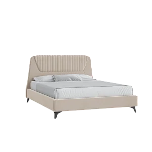 Кровать Муза 160х200 Велюр Гелакси 602 кремовый с подъемным механизмом