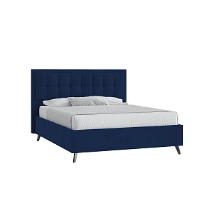 Кровать Аккорд 160х200 Микровелюр Инфинити 09 синий на высоких опорах