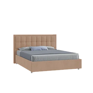 Кровать Аккорд 160х200 Велюр Гелакси 605 бежевый на низких опорах