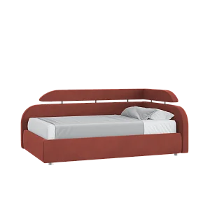 Кровать Рио с подъемным механизмом 120х200 Велюр Гелакси Плюс 41 Кирпичный с подъемным механизмом