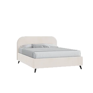 Кровать Грета 160х200 Микровелюр Фиеста 02 слоновая кость с подъемным механизмом