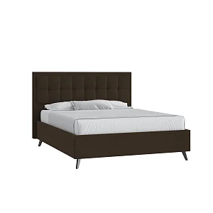 Кровать Аккорд 160х200 Велюр Гелакси 009 шоколадный на высоких опорах