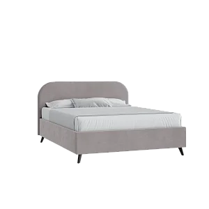 Кровать Грета 160х200 Микровелюр Фиеста 12 светло-серый с подъемным механизмом