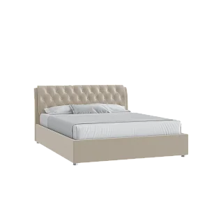 Кровать Алиса 160х200 Микровелюр Каприз 06 бежевый