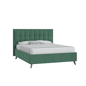 Кровать Аккорд 160х200 Микровелюр Фиеста 22 малахит с подъемным механизмом на высоких опорах