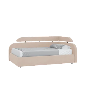 Кровать Рио с подъемным механизмом 120х200 Велюр Гелакси 602 кремовый с подъемным механизмом