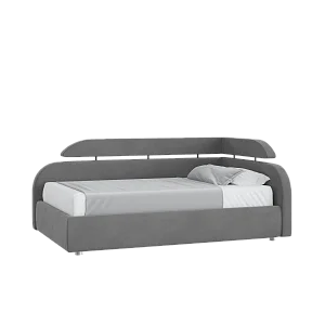Кровать Рио с подъемным механизмом 120х200 Микровелюр Инфинити 01 серый с подъемным механизмом