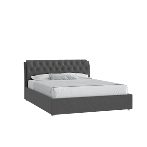 Кровать Алиса 160х200 Микровелюр Инфинити 02 темно-серый