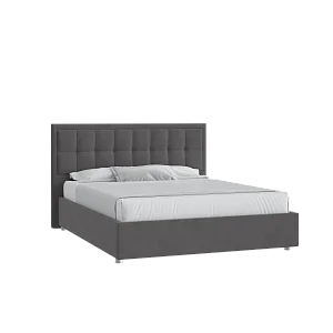 Кровать Аккорд 160х200 Микровелюр Фиеста 13 темно-серый на низких опорах